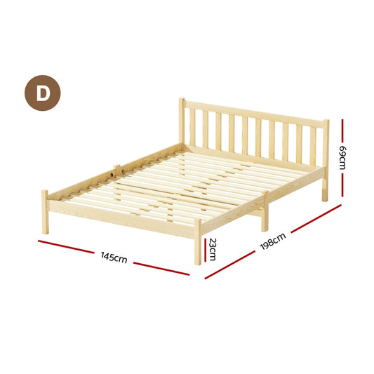 Sofie Oak Timber Bed Frame — Double