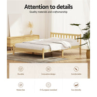 Sofie Oak Timber Bed Frame — Double