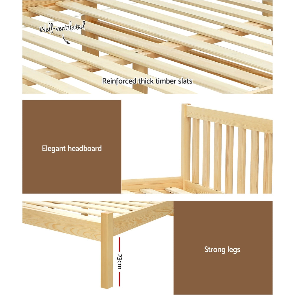 Sofie Oak Timber Bed Frame — Double