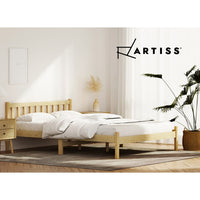 Sofie Oak Timber Bed Frame — Double