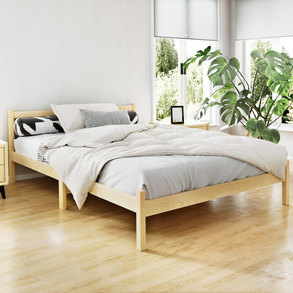 Sofie Oak Timber Bed Frame — Double
