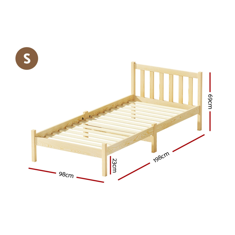 Sofie Oak Timber Bed Frame — Single