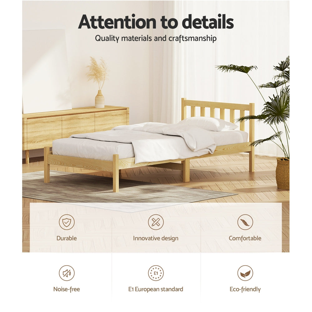 Sofie Oak Timber Bed Frame — Single