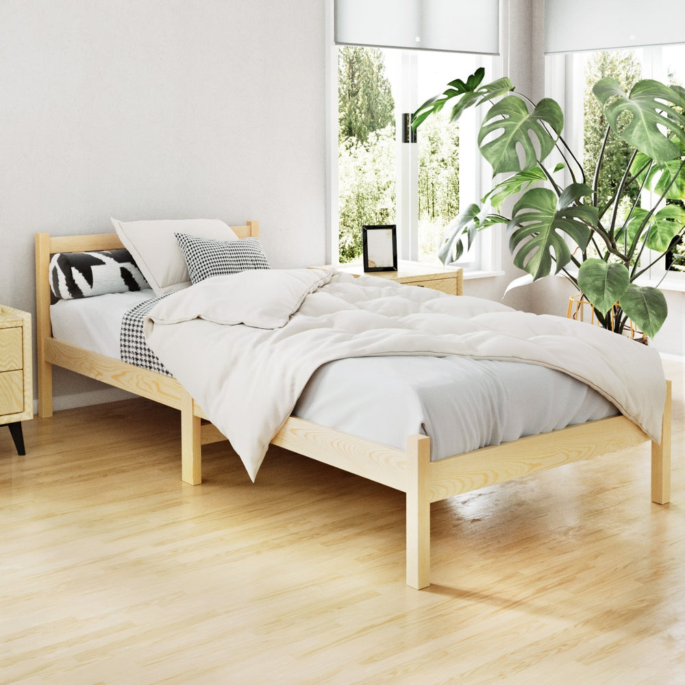 Sofie Oak Timber Bed Frame — Single