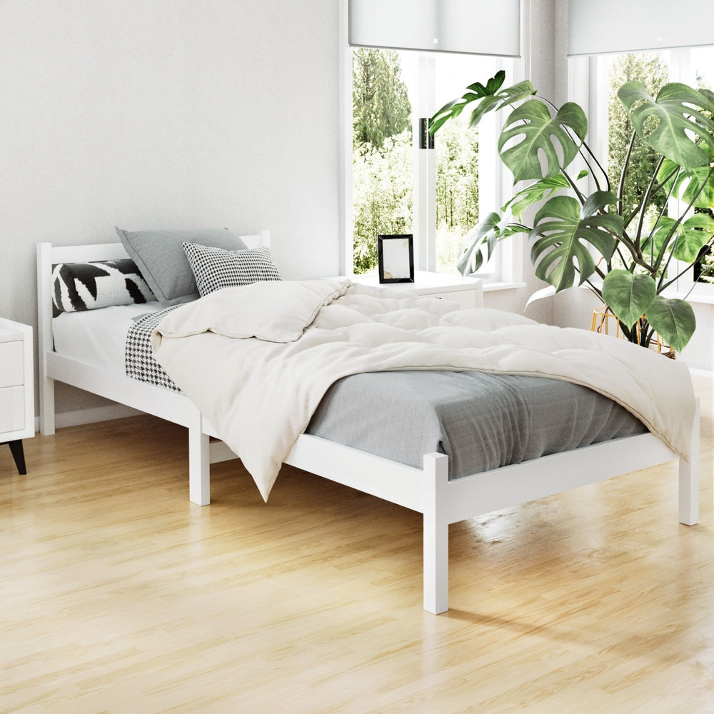 Sofie Timber Bed Frame — Single, White