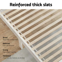 Artiss Bed Frame Double Size Wooden White RIO
