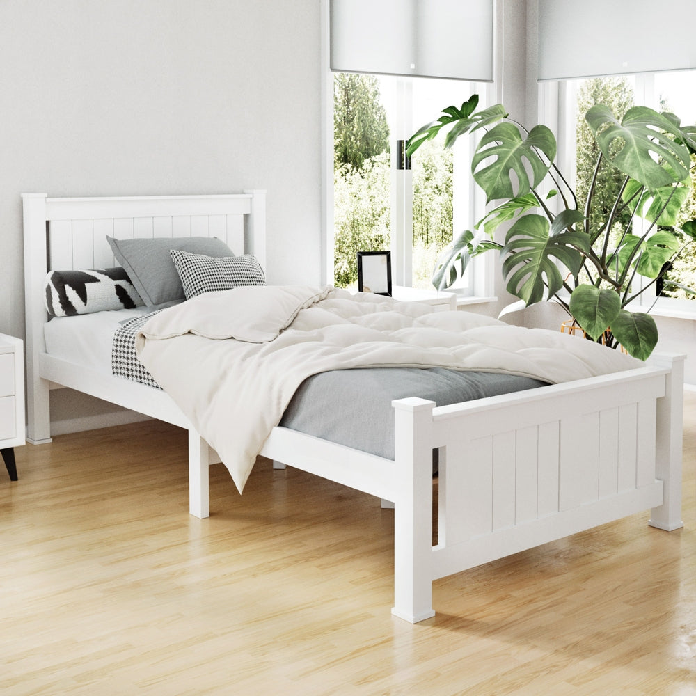 Rio Timber Bed Frame — Single, White