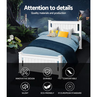 Rio Timber Bed Frame — Single, White
