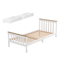 Pony Wooden Storage Bed Frame — Single, White