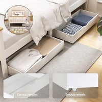 Pony Wooden Storage Bed Frame — Single, White