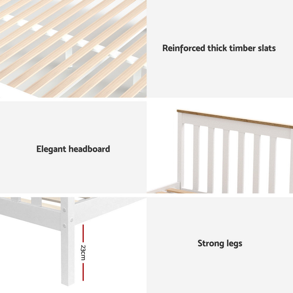 Pony Wooden Storage Bed Frame — Single, White
