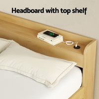 Aura LED Bed Frame with Charging Ports & Storage — Double