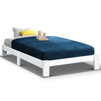 Jade Pine Bed Frame — Single, White