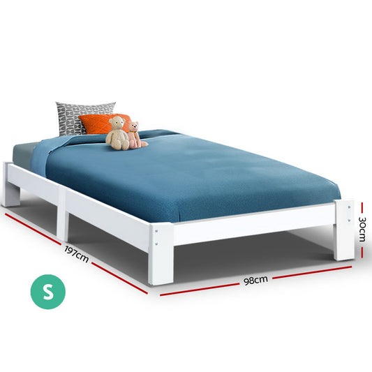 Jade Pine Bed Frame — Single, White