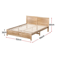Oatmeal Acacia Wood Bed Frame — Double