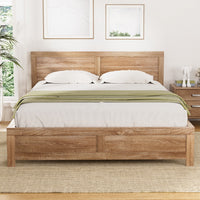 Oatmeal Acacia Wood Bed Frame — Double