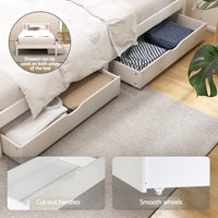 Sofie Timber Bed Frame with Storage Drawers — Single, White