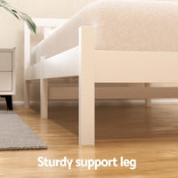Sofie Timber Bed Frame with Storage Drawers — Single, White