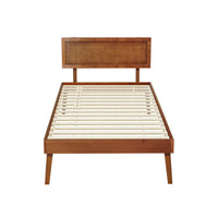 Splay Walnut Pine Bed Frame — Single