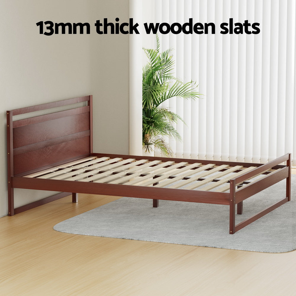 Witton Walnut Pine Bed Frame — Double