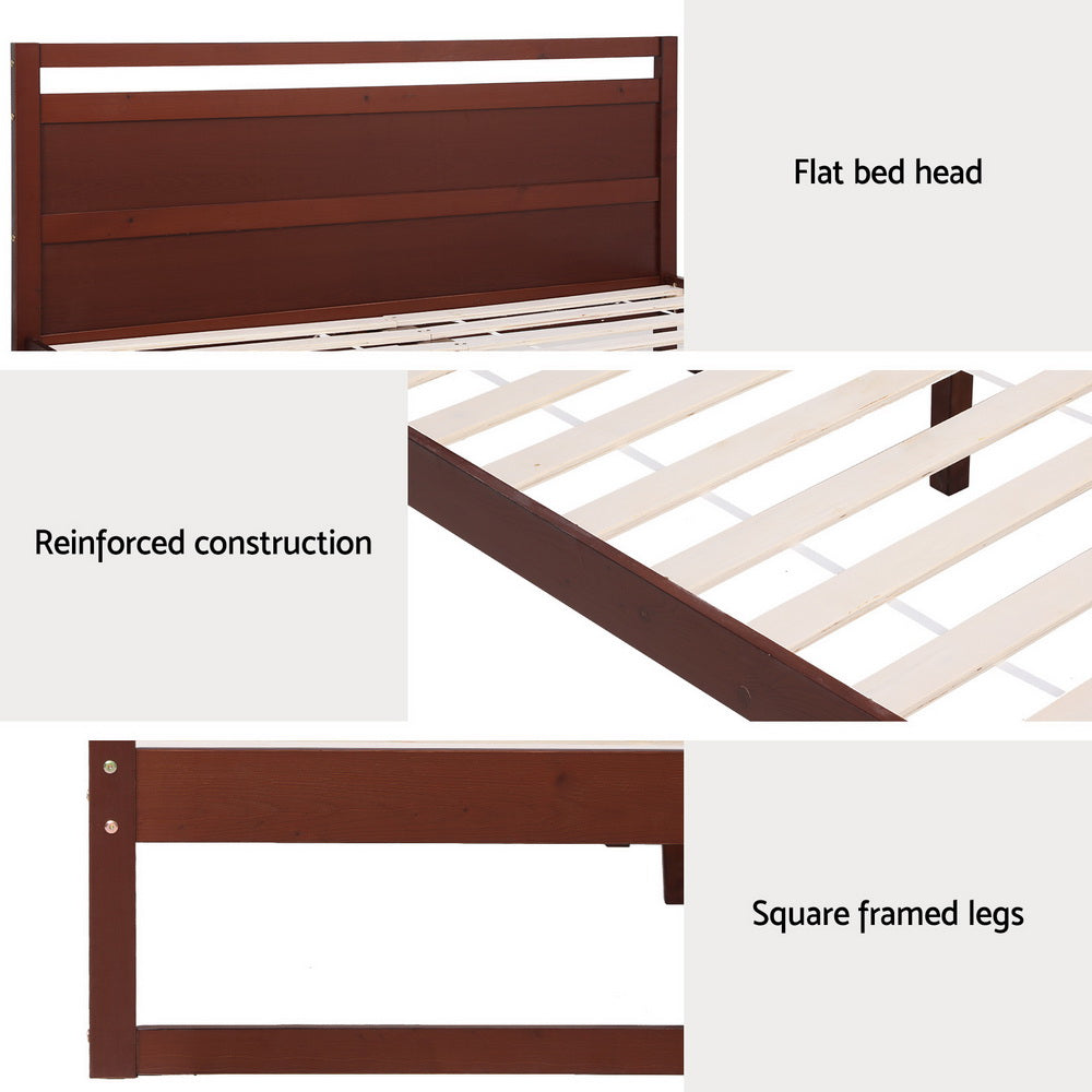 Witton Walnut Pine Bed Frame — Double