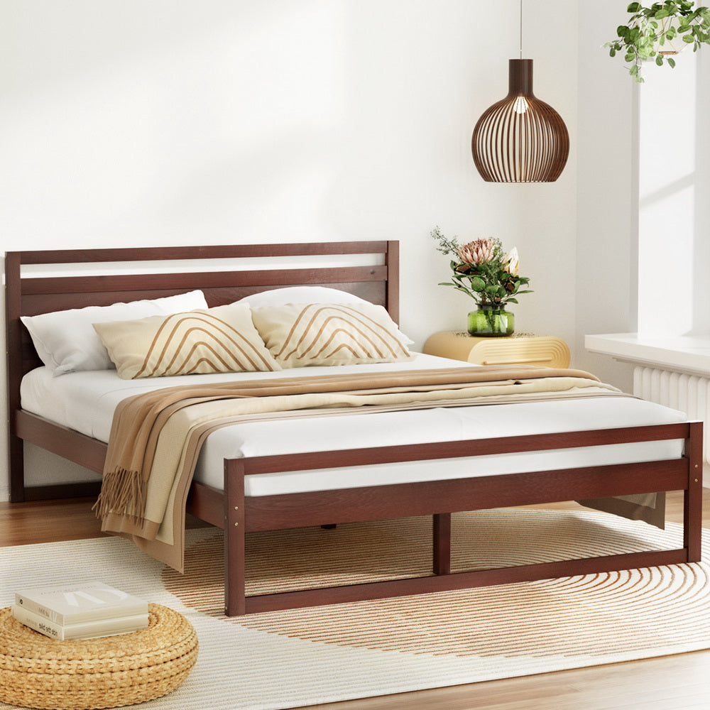 Witton Walnut Pine Bed Frame — Double