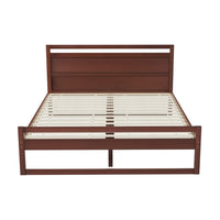 Artiss Bed Frame Queen Size Wooden Walnut WITTON