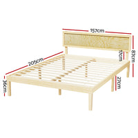 Artiss Bed Frame Queen Size Wooden Base Mattress Platform Timber Pine YUMI